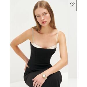 nwt reformation melanie top in black